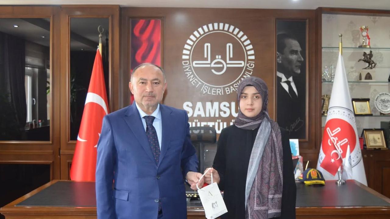 İl Müftüsü Çakır, Ladik'li Başarılı Hafızı Ağırladı