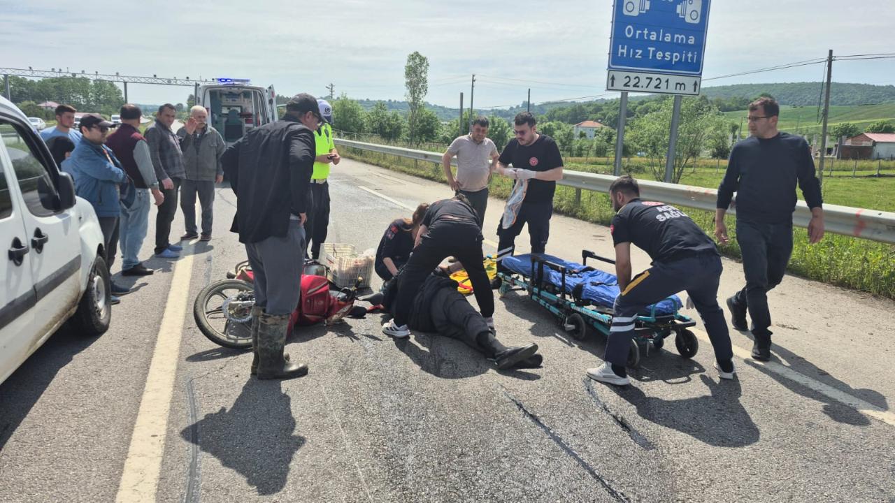 YARALAMALI TRAFİK KAZASI: MOTOSİKLET SÜRÜCÜSÜ YARALANDI